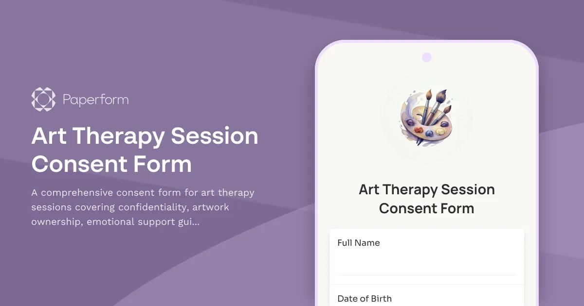 Art Therapy Session Consent Form