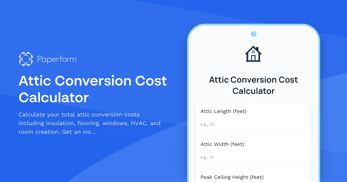 Attic Conversion Cost Calculator