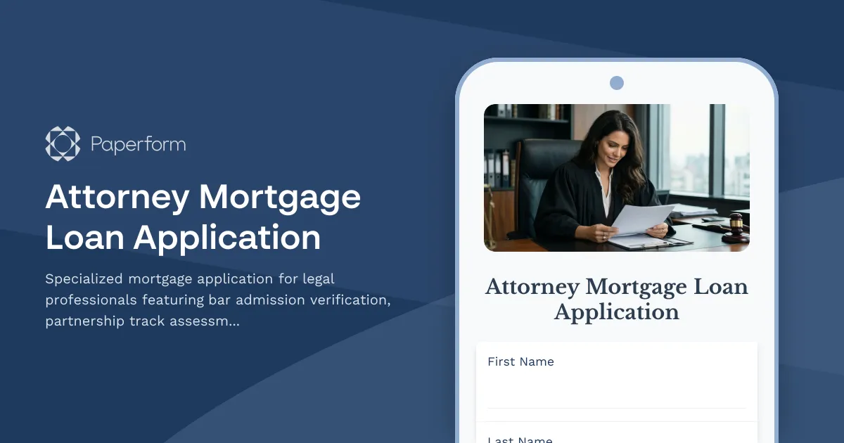 Attorney Mortgage Loan Application