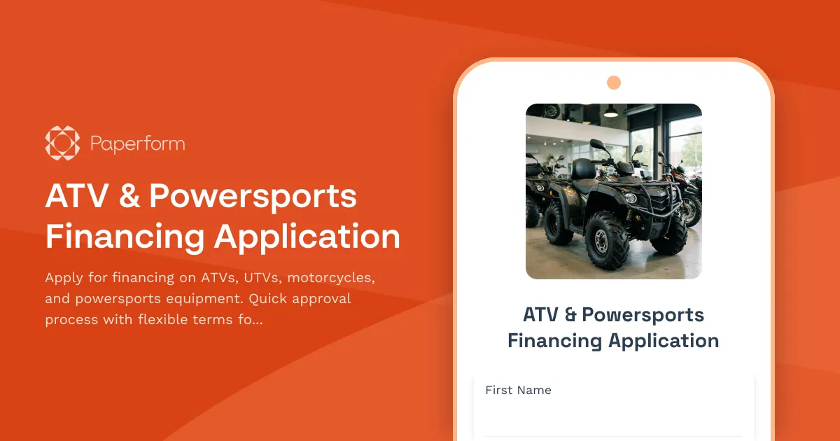 ATV & Powersports Financing Application