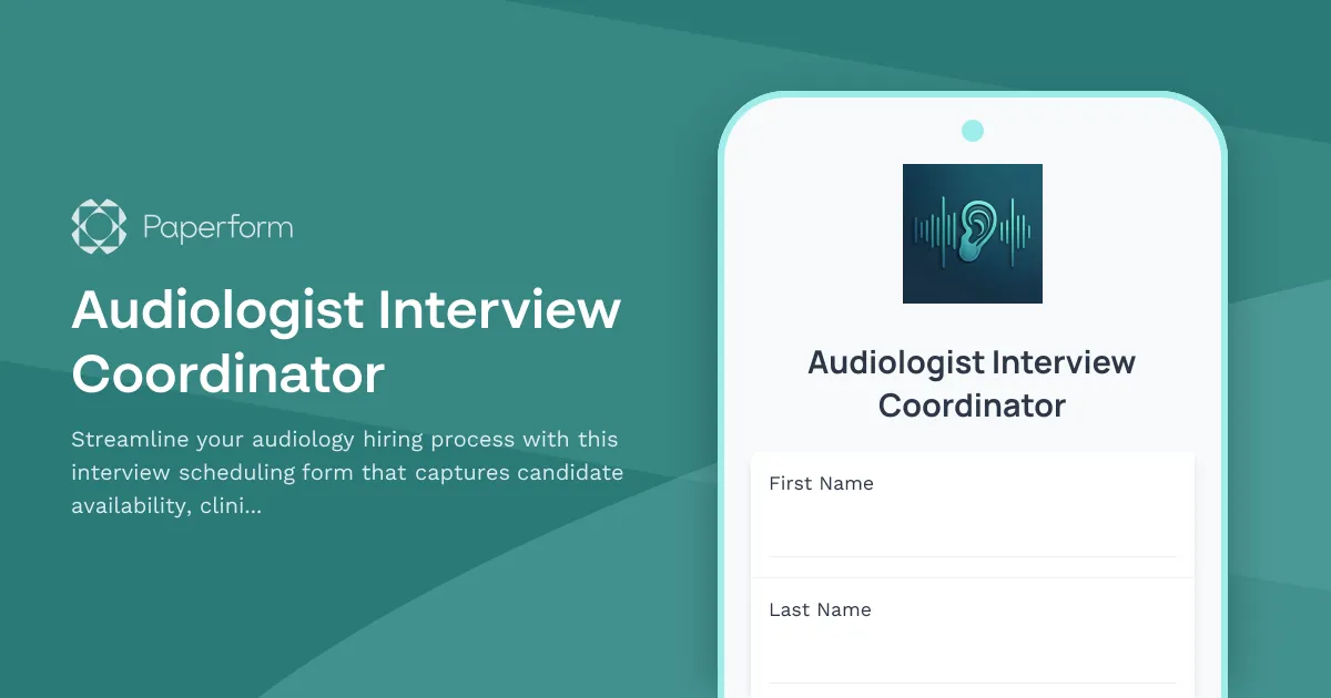 Audiologist Interview Coordinator