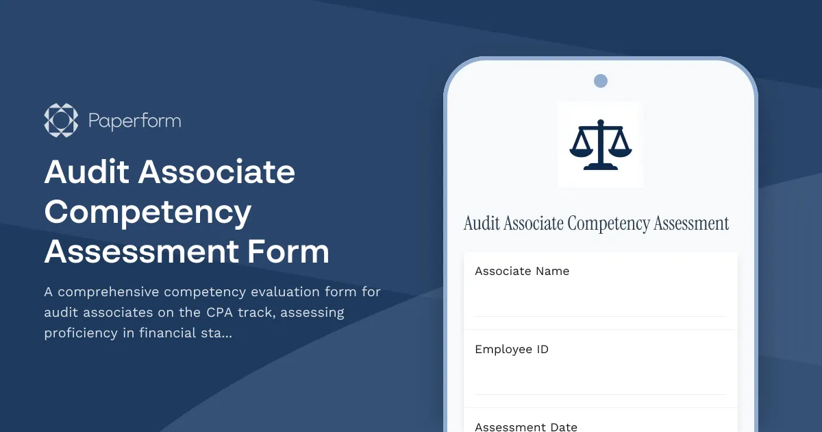 Audit Associate Competency Assessment Form