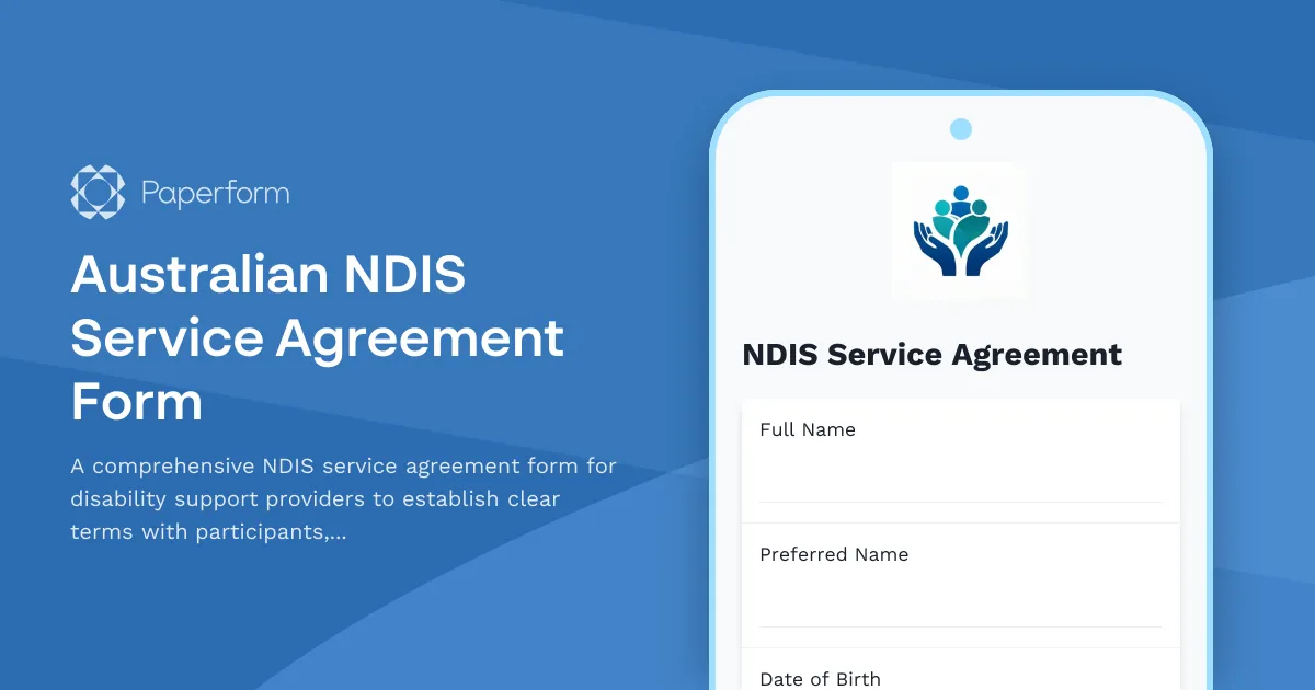 Australian NDIS Service Agreement Form