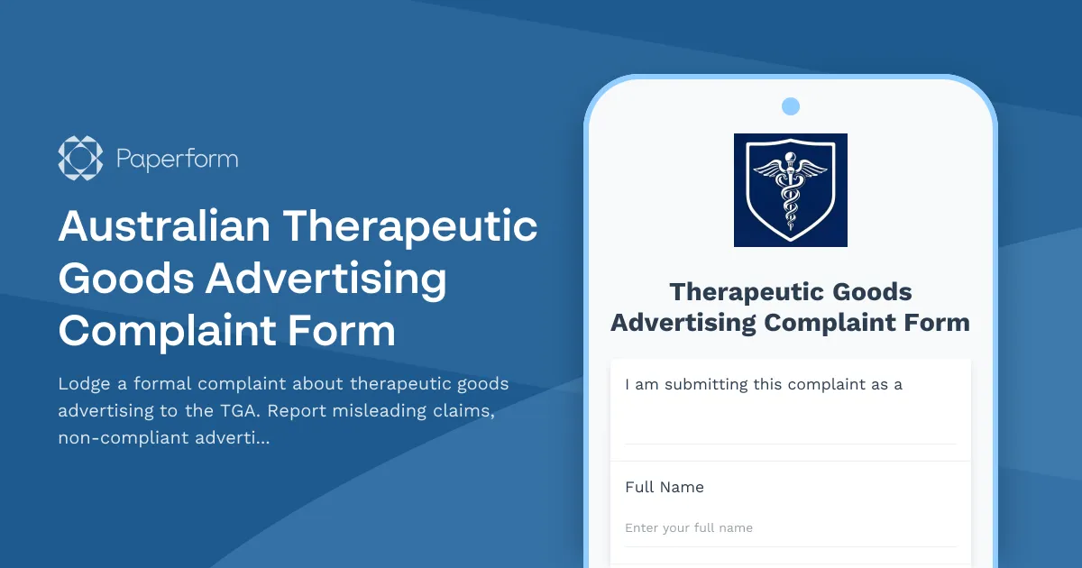 Australian Therapeutic Goods Advertising Complaint Form