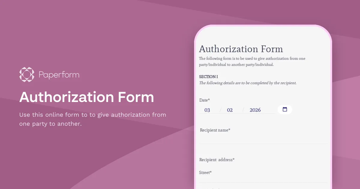Authorization Form