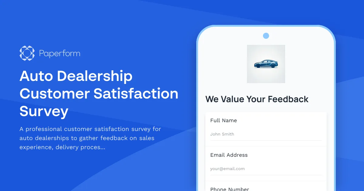 Auto Dealership Customer Satisfaction Survey