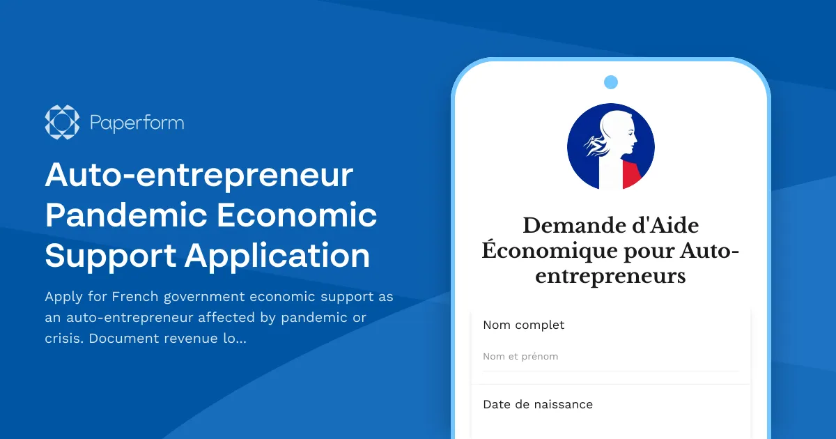 Auto-entrepreneur Pandemic Economic Support Application
