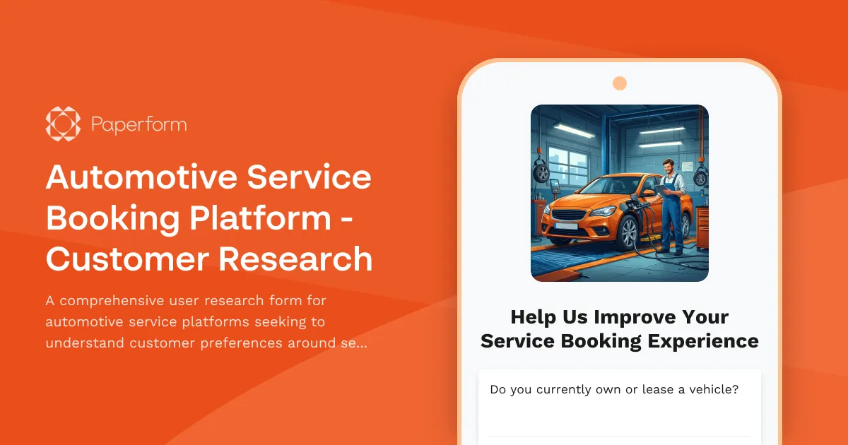 Automotive Service Booking Platform - Customer Research