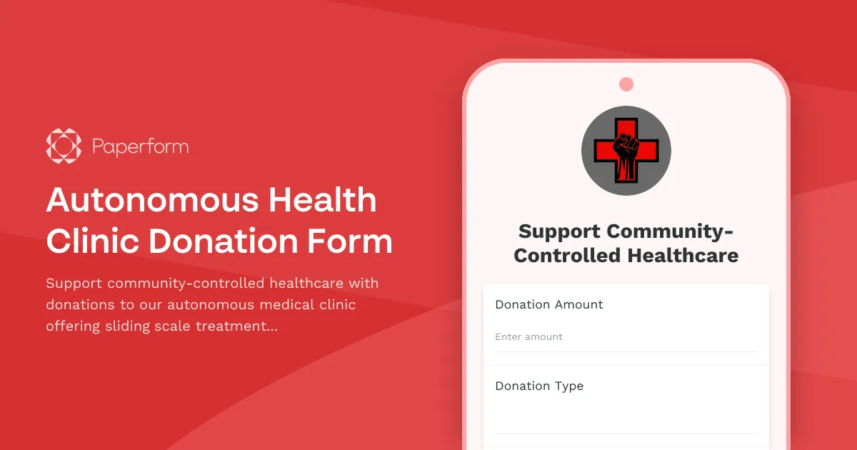 Autonomous Health Clinic Donation Form