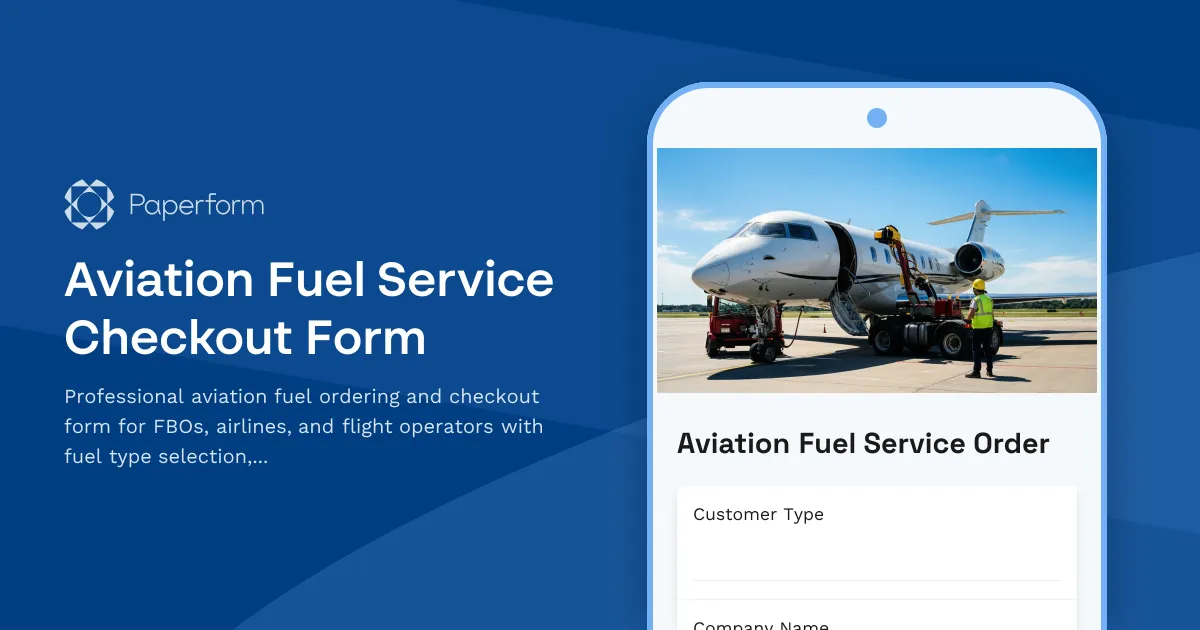 Aviation Fuel Service Checkout Form