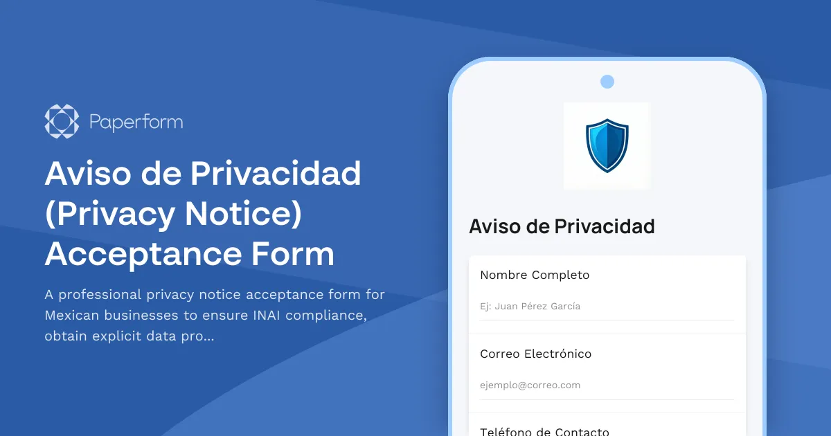 Aviso de Privacidad (Privacy Notice) Acceptance Form