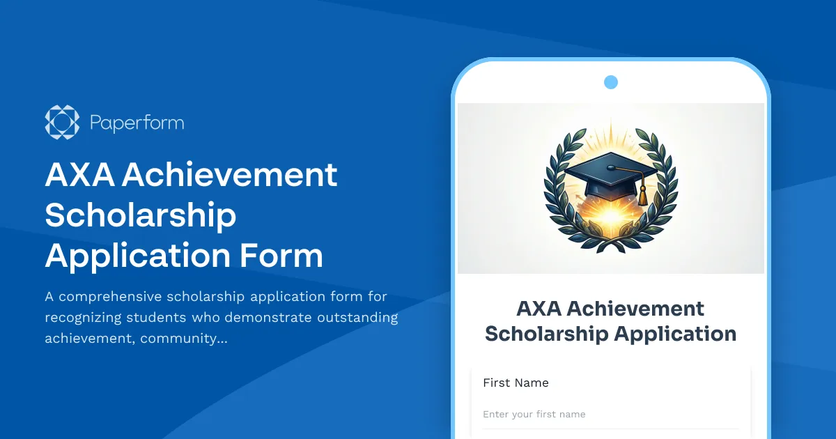 AXA Achievement Scholarship Application Form