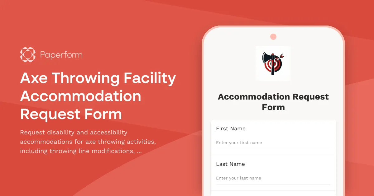 Axe Throwing Facility Accommodation Request Form