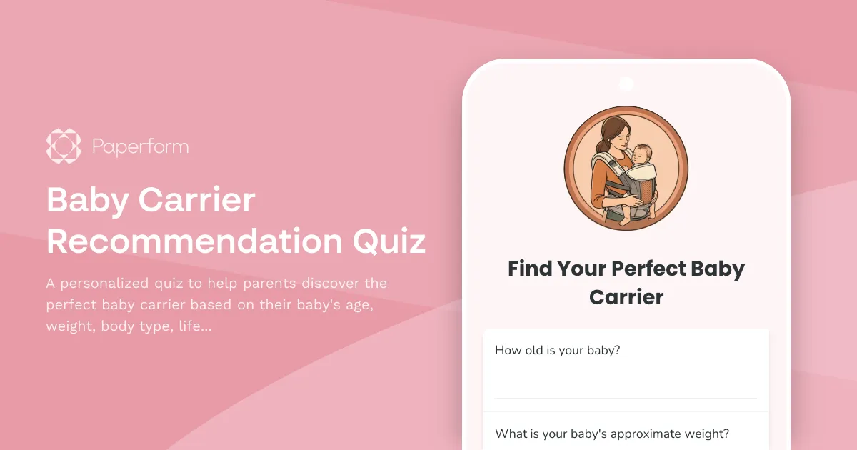 Baby Carrier Recommendation Quiz