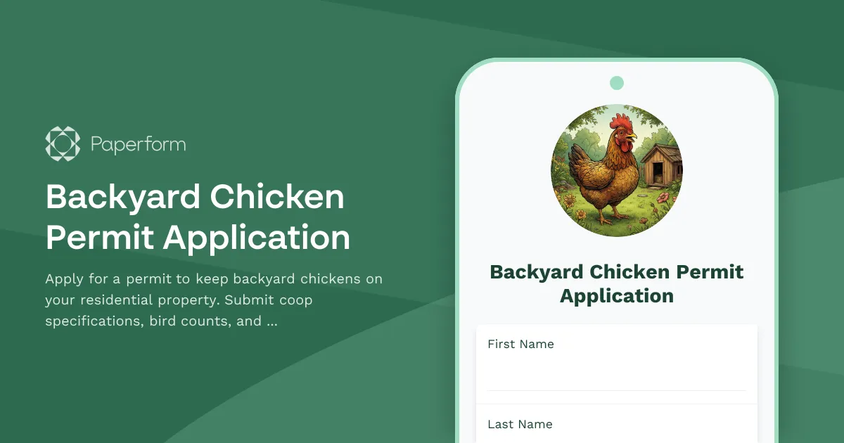 Backyard Chicken Permit Application