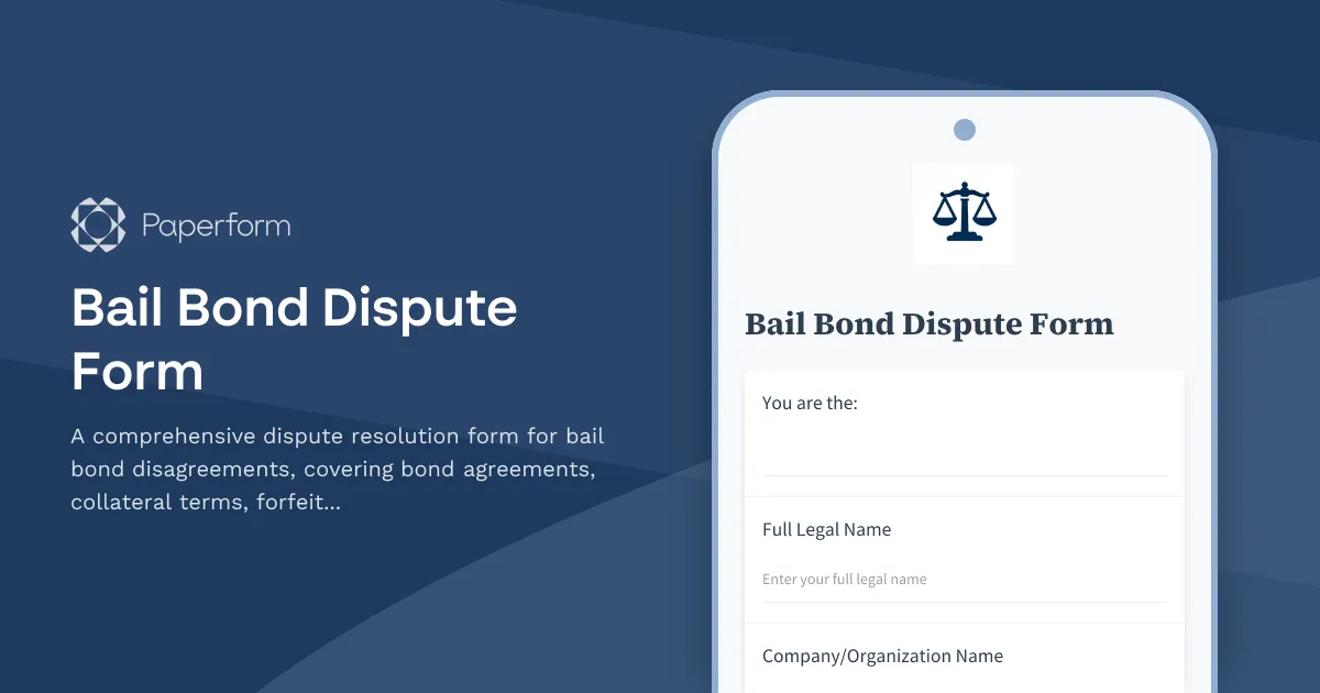 Bail Bond Dispute Form