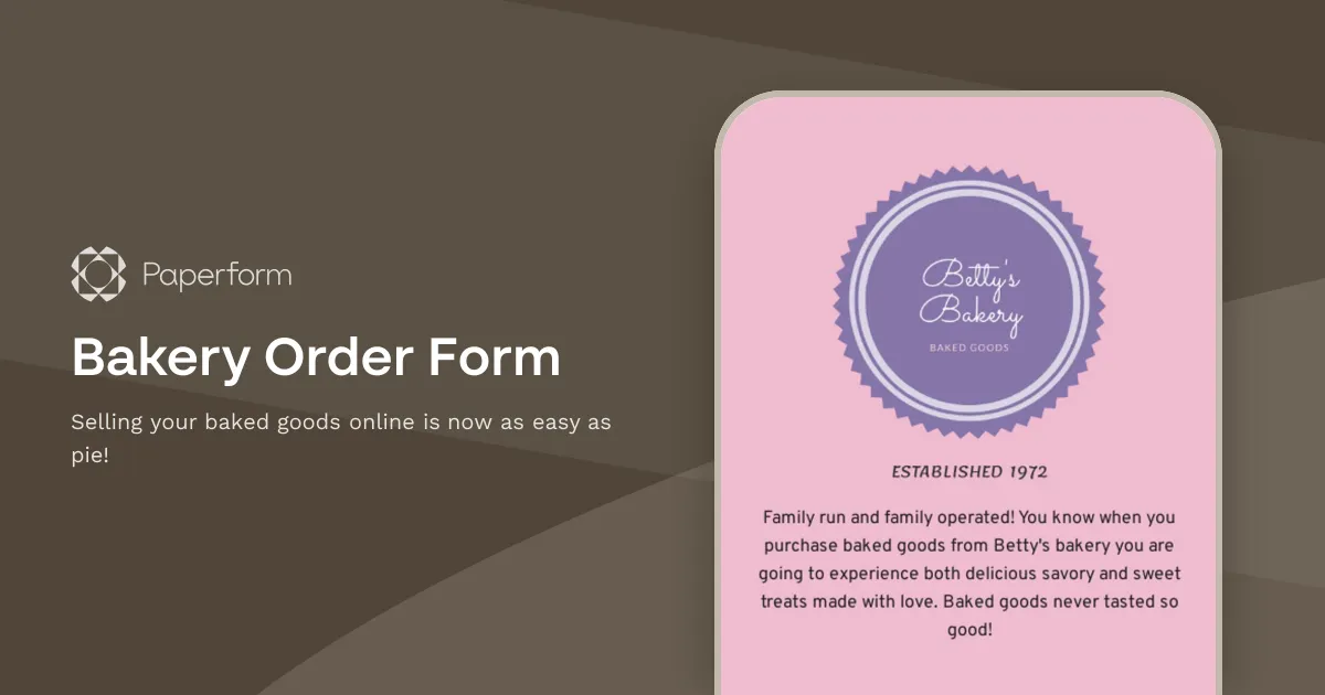 Bakery Order Form