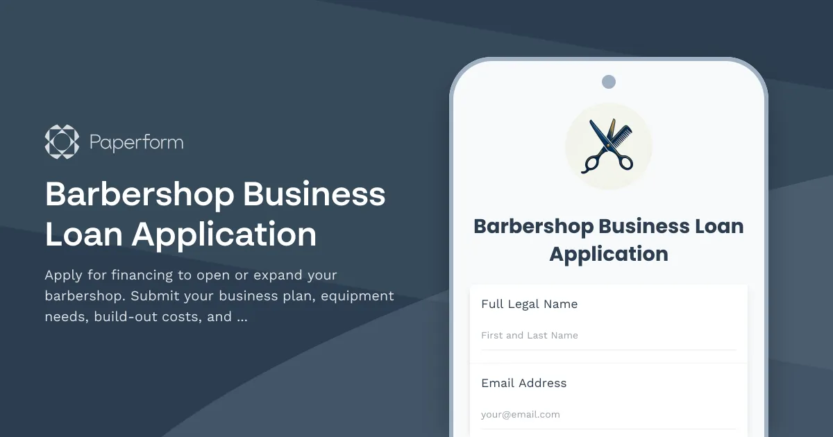 Barbershop Business Loan Application