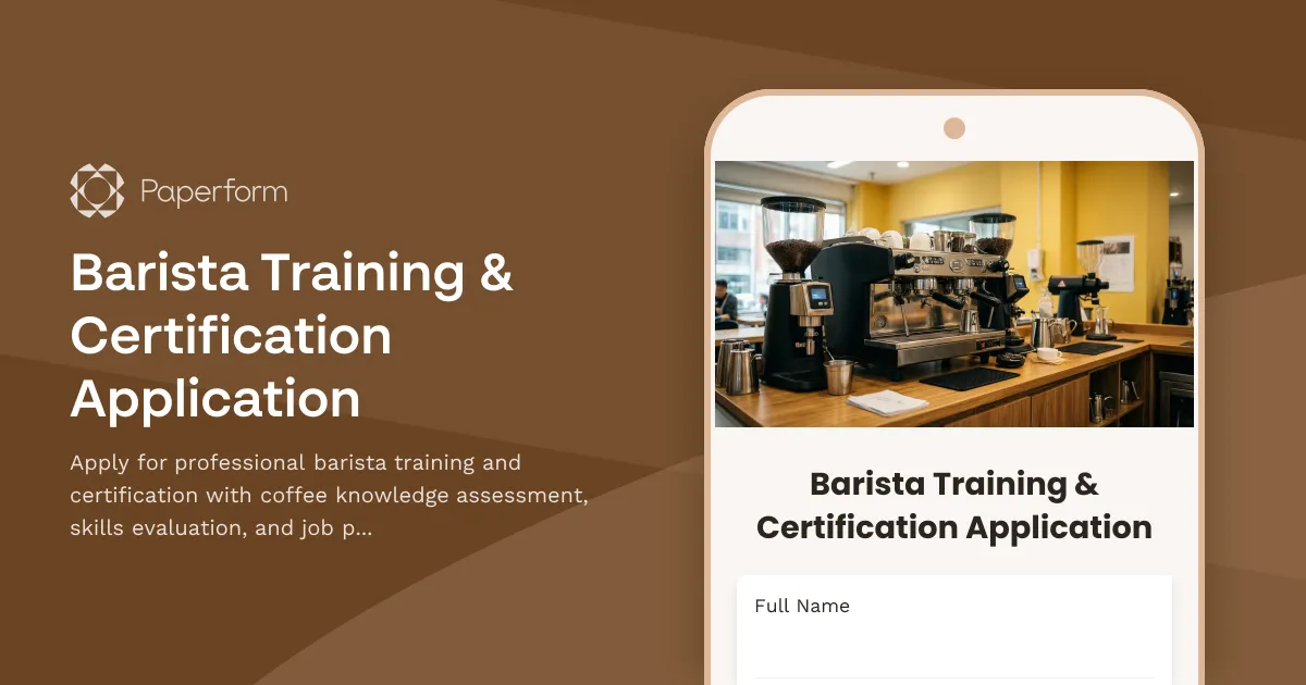 Barista Training & Certification Application