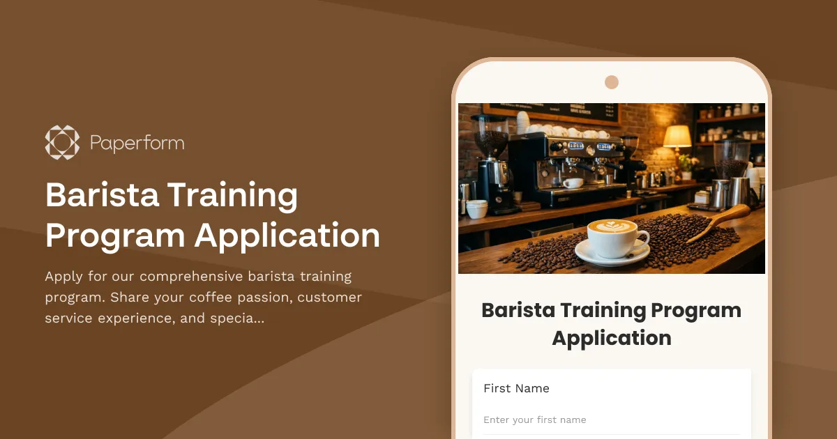 Barista Training Program Application