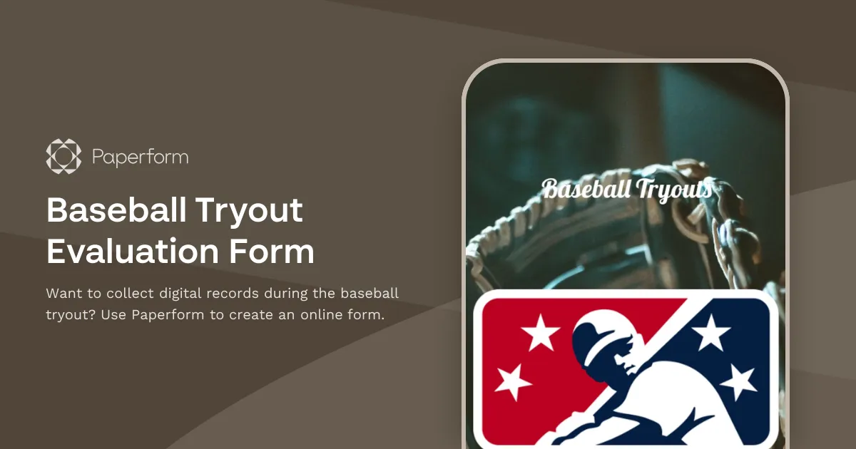 Baseball Tryout Evaluation Form