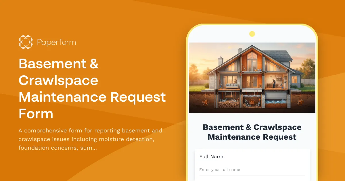 Basement & Crawlspace Maintenance Request Form