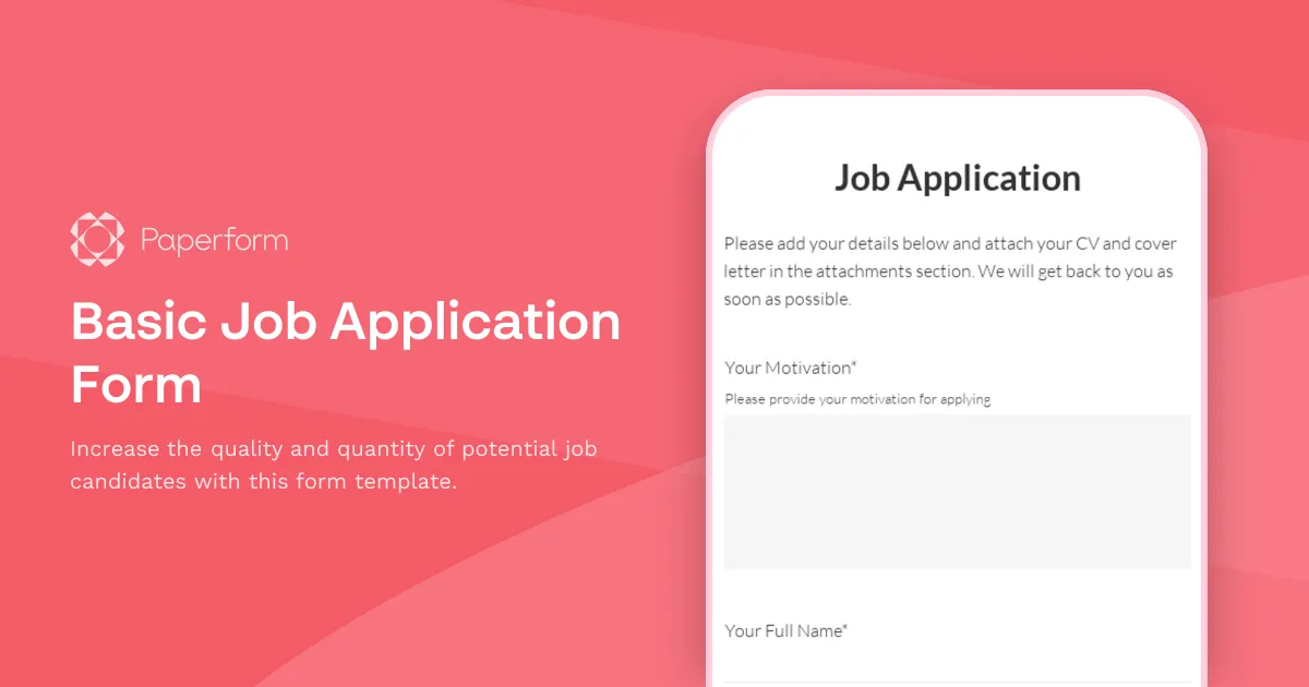 Basic Job Application Form