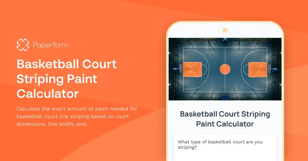 Basketball Court Striping Paint Calculator