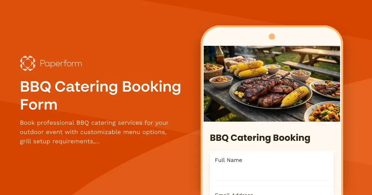 BBQ Catering Booking Form