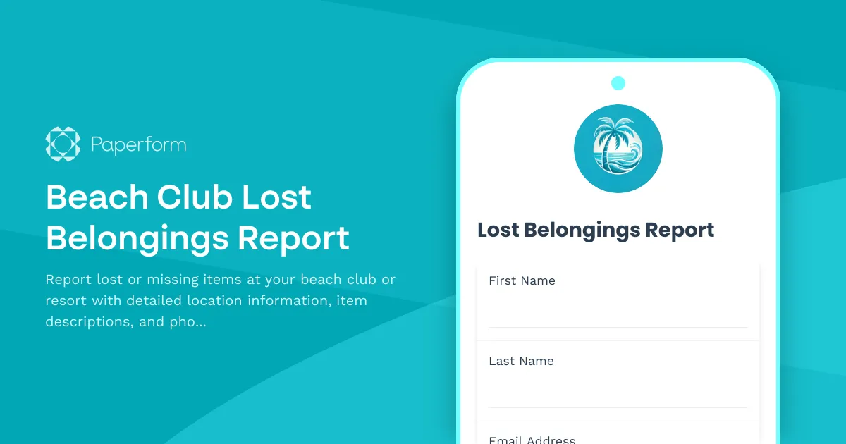 Beach Club Lost Belongings Report