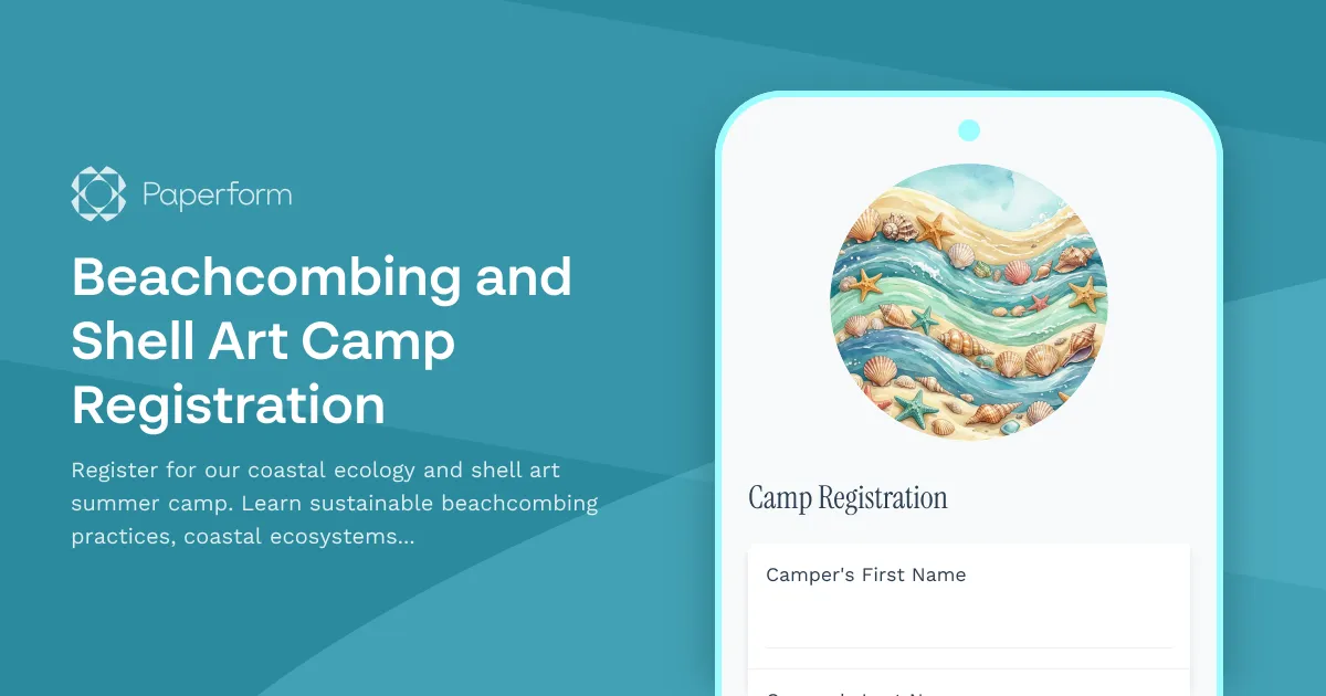 Beachcombing and Shell Art Camp Registration