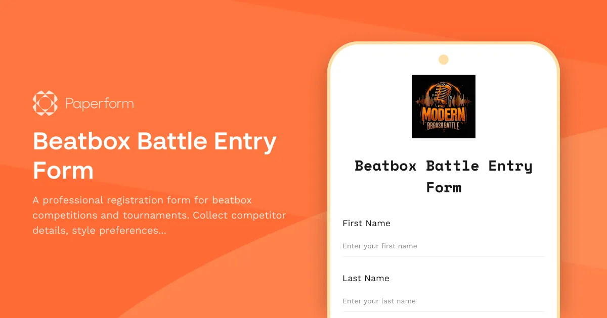 Beatbox Battle Entry Form