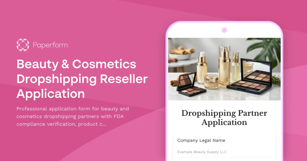 Beauty & Cosmetics Dropshipping Reseller Application