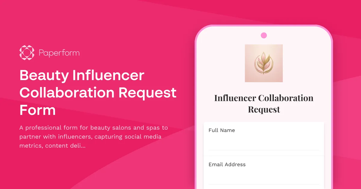 Beauty Influencer Collaboration Request Form