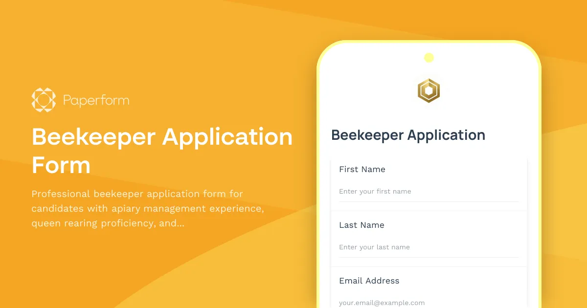 Beekeeper Application Form