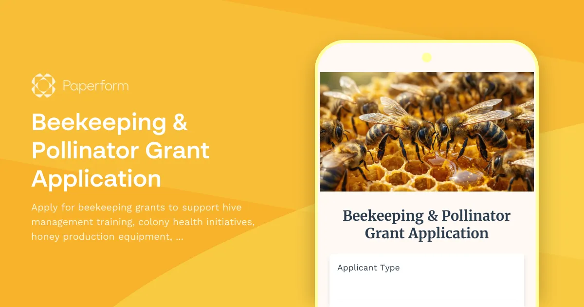 Beekeeping & Pollinator Grant Application