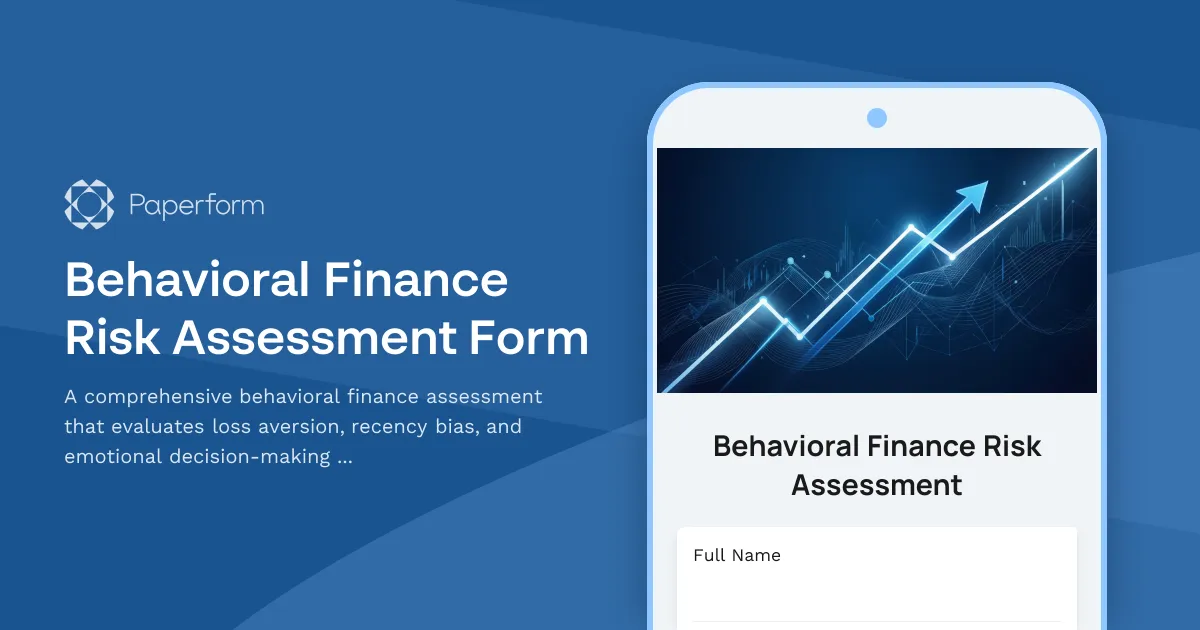 Behavioral Finance Risk Assessment Form