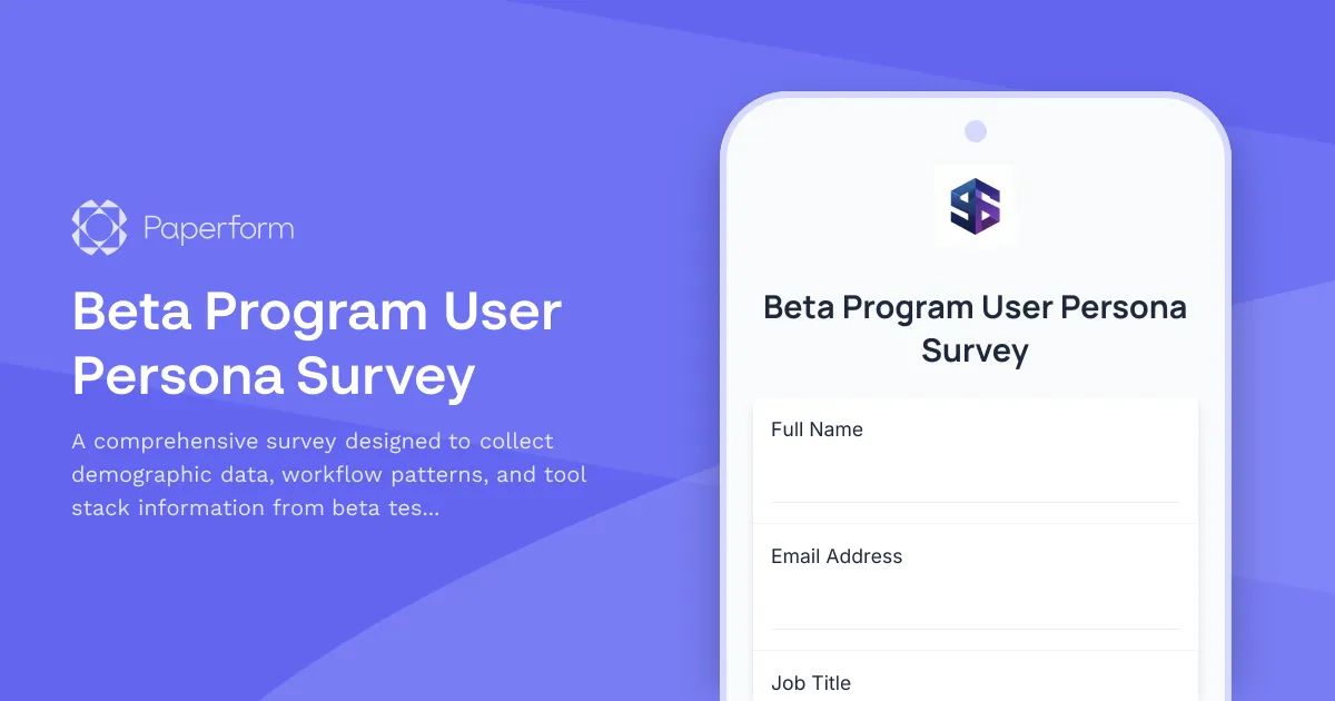 Beta Program User Persona Survey