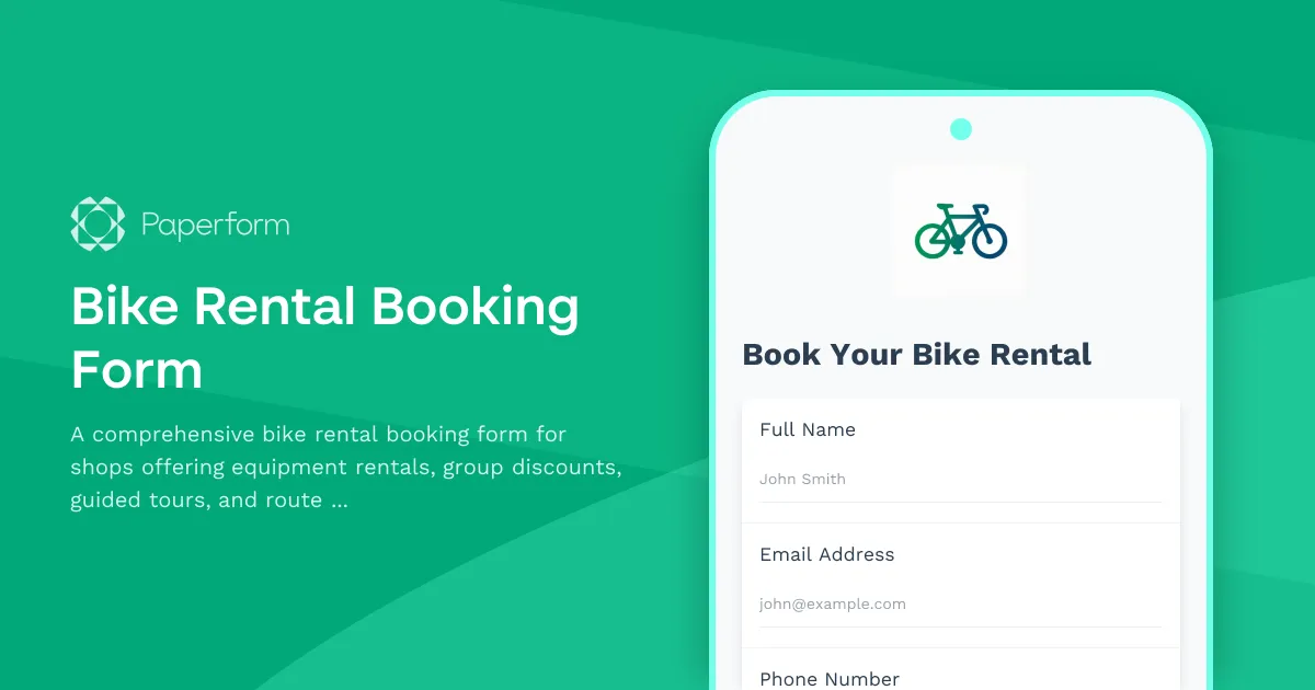 Bike Rental Booking Form
