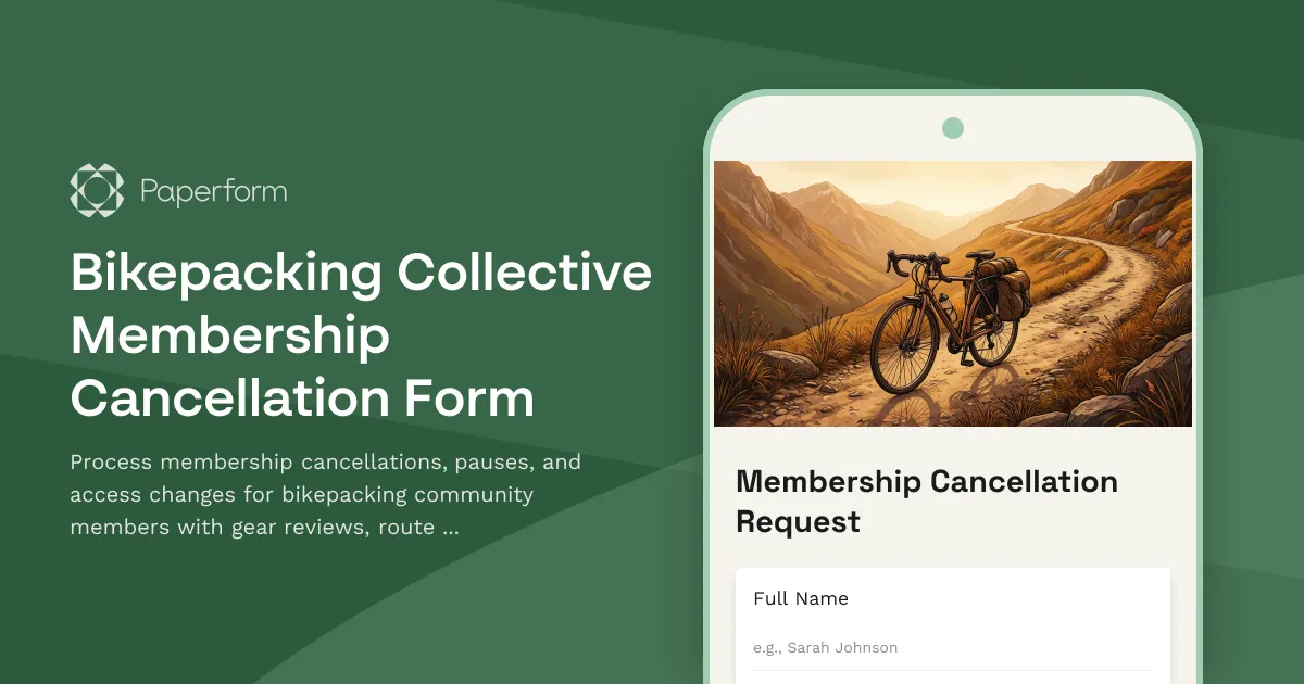 Bikepacking Collective Membership Cancellation Form