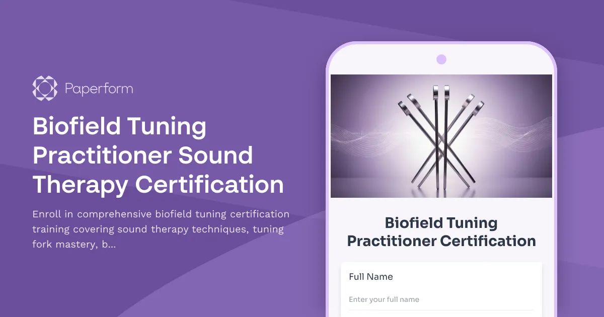Biofield Tuning Practitioner Sound Therapy Certification