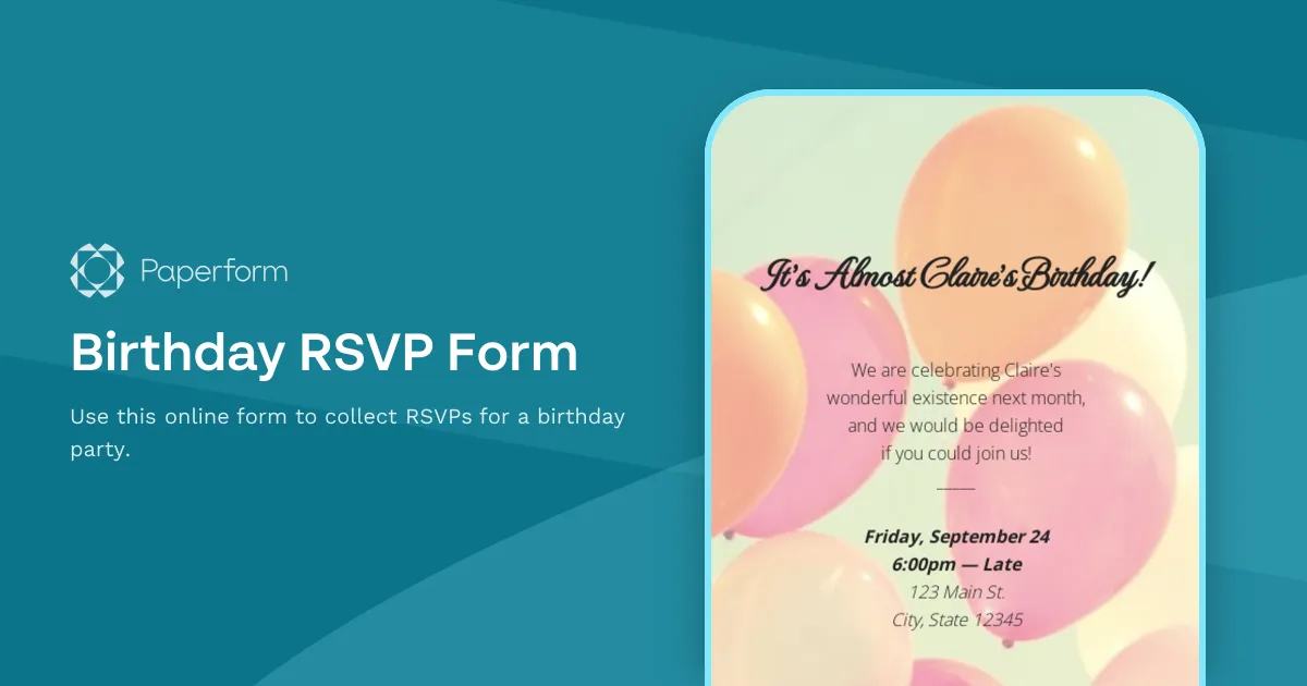 Birthday RSVP Form