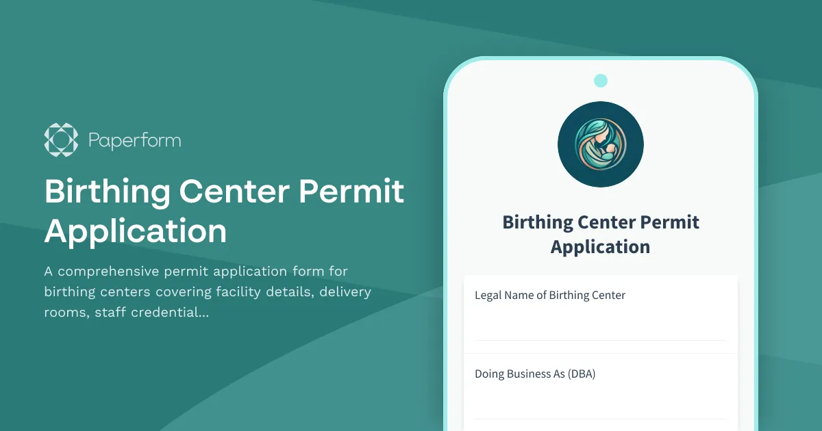 Birthing Center Permit Application