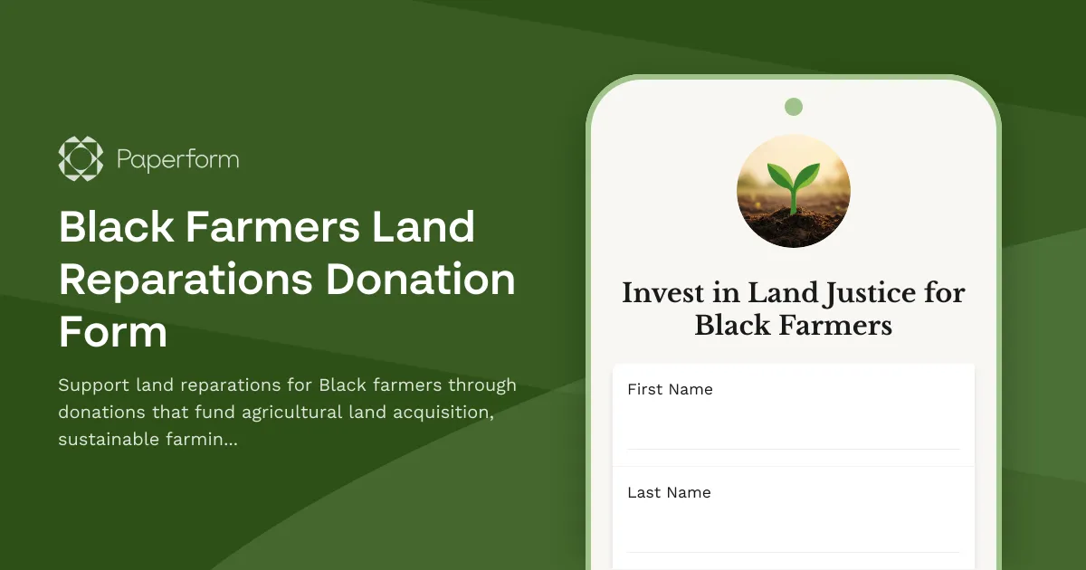 Black Farmers Land Reparations Donation Form