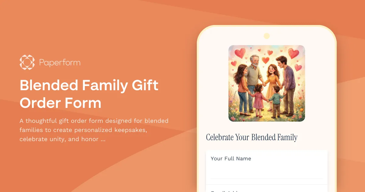 Blended Family Gift Order Form