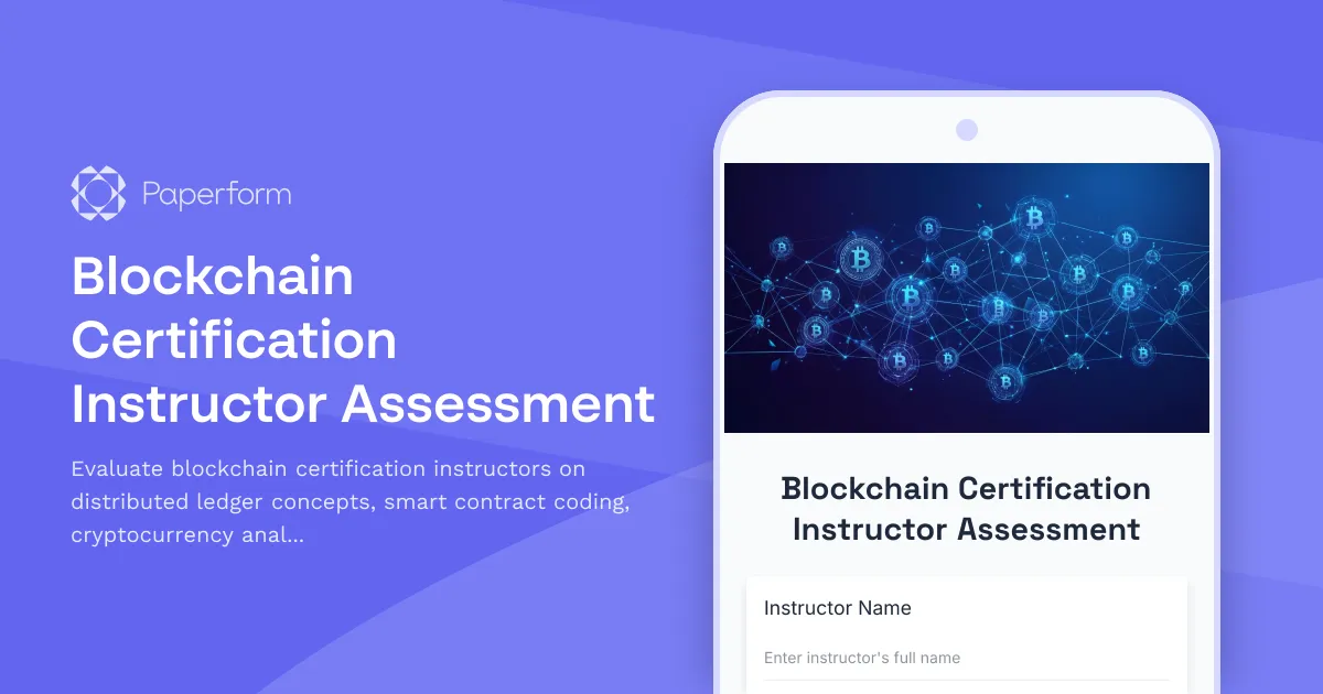Blockchain Certification Instructor Assessment