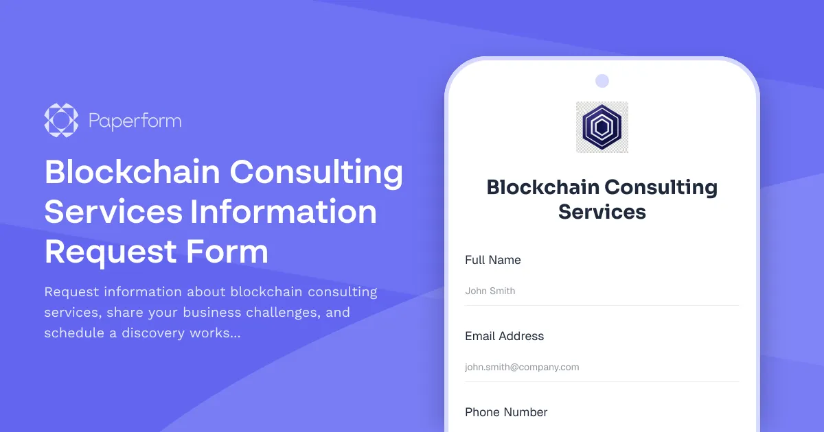 Blockchain Consulting Services Information Request Form