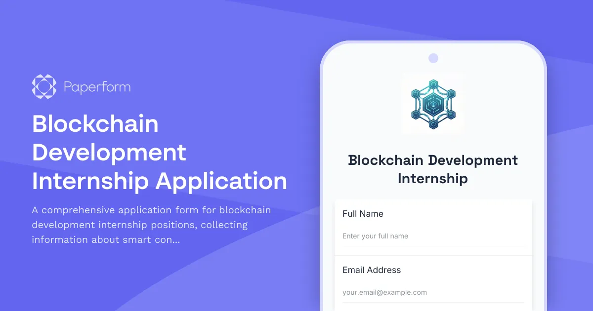 Blockchain Development Internship Application