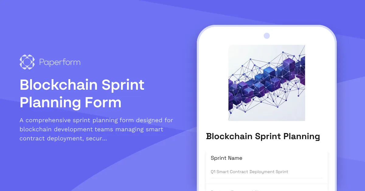 Blockchain Sprint Planning Form
