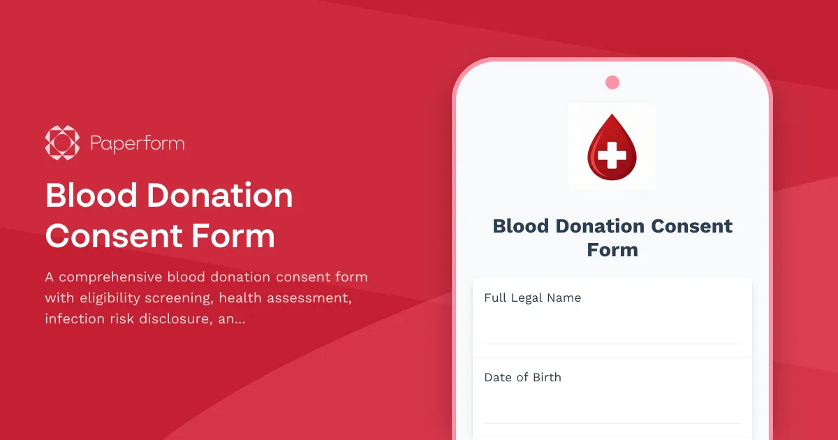 Blood Donation Consent Form